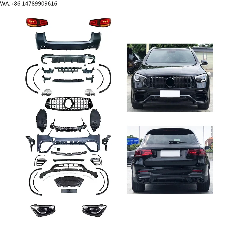 OUER 2016-2019 Car Upgrade Front/Rear Bumpers & Taillight Body Kit With Bolt-On Installation For GLCBody Kit Full Body Kit Wide