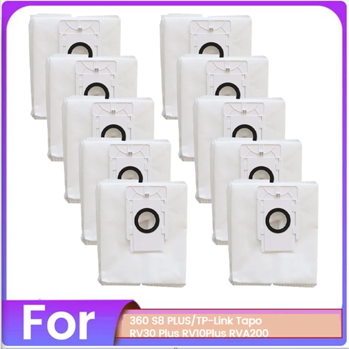 FZFZ 10PCS 먼지 봉투 세트 RV30 Plus RV10 360 S8 RVA200 진공 청소기 액세서리 교체