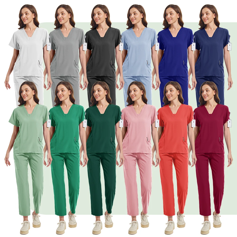 

Multicolor Short-Sleeved Pharmacy Nurse Uniform Hospital Doctor Workwear Dental Surgery Uniforms Medical Lab Work Suit