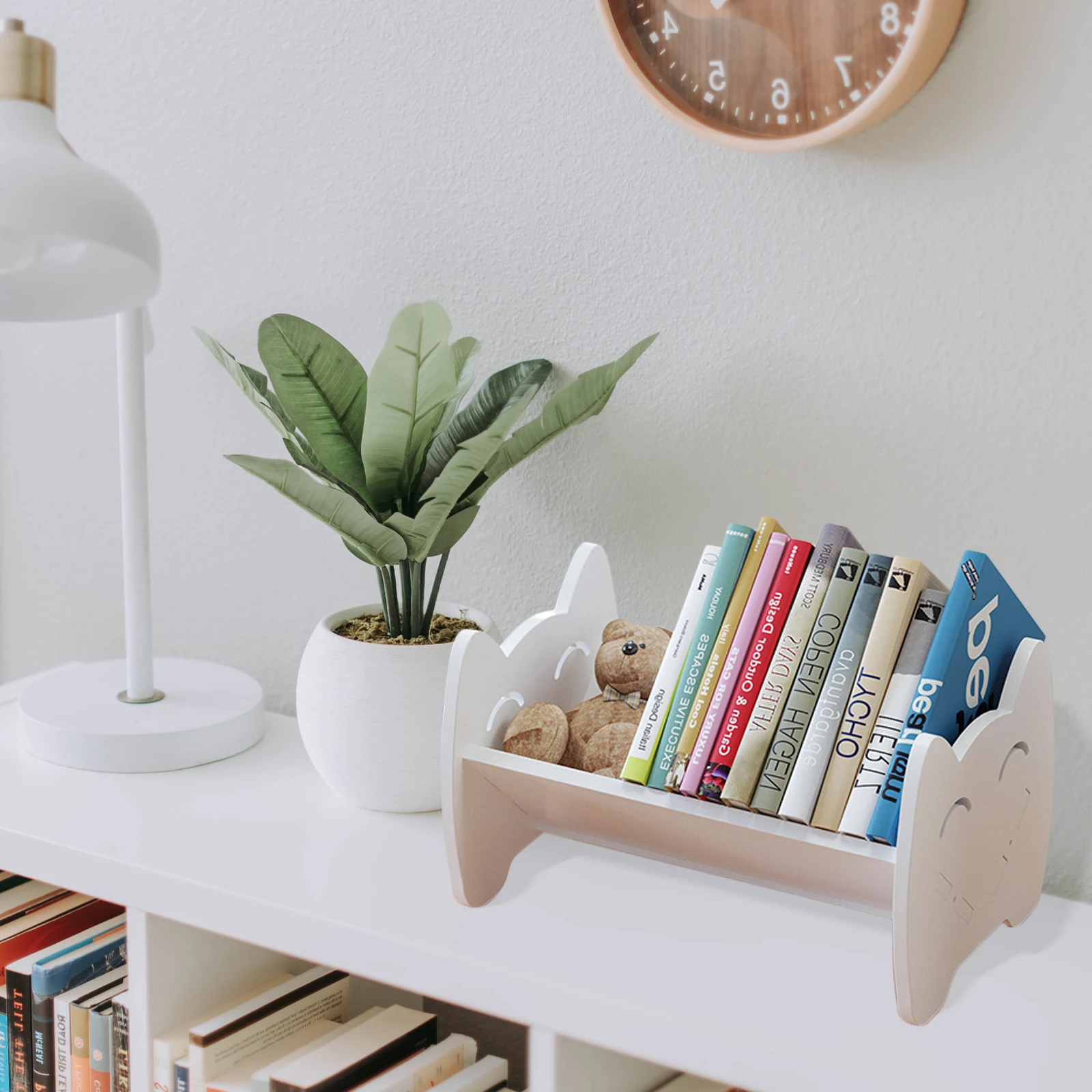 

Children Book Storage Rack Desktop Bookshelf Sturdy Small Table Organizer Kids Desk Holder Office Book Stand Practical Shelf