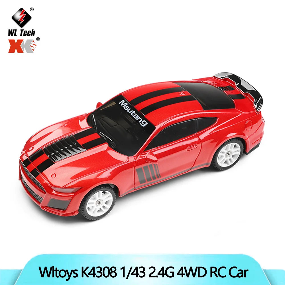 Wltoys K4308 1/43 2.4G 4WD Mini Drift RC Car with LED Light Remote Control High Speed On-Road Racing Vehicle Boys Toys