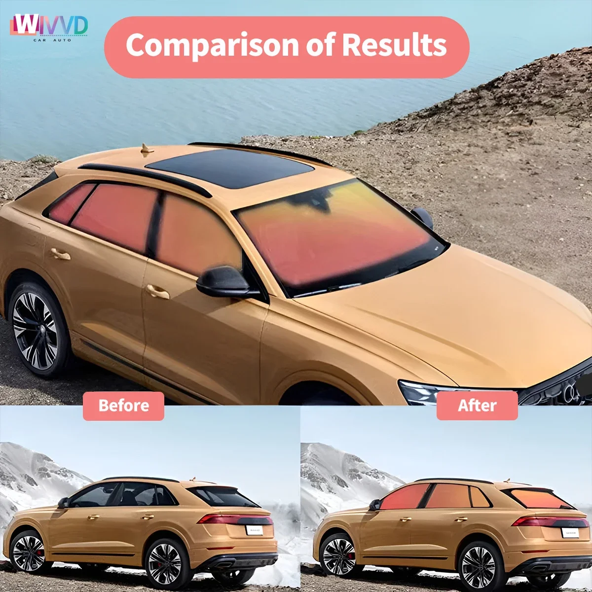 Solar Tint Film Ghost Rose Red Chameleon VLT78% Windscreen Foils Car Front Rear Window Tint Windshield Protection