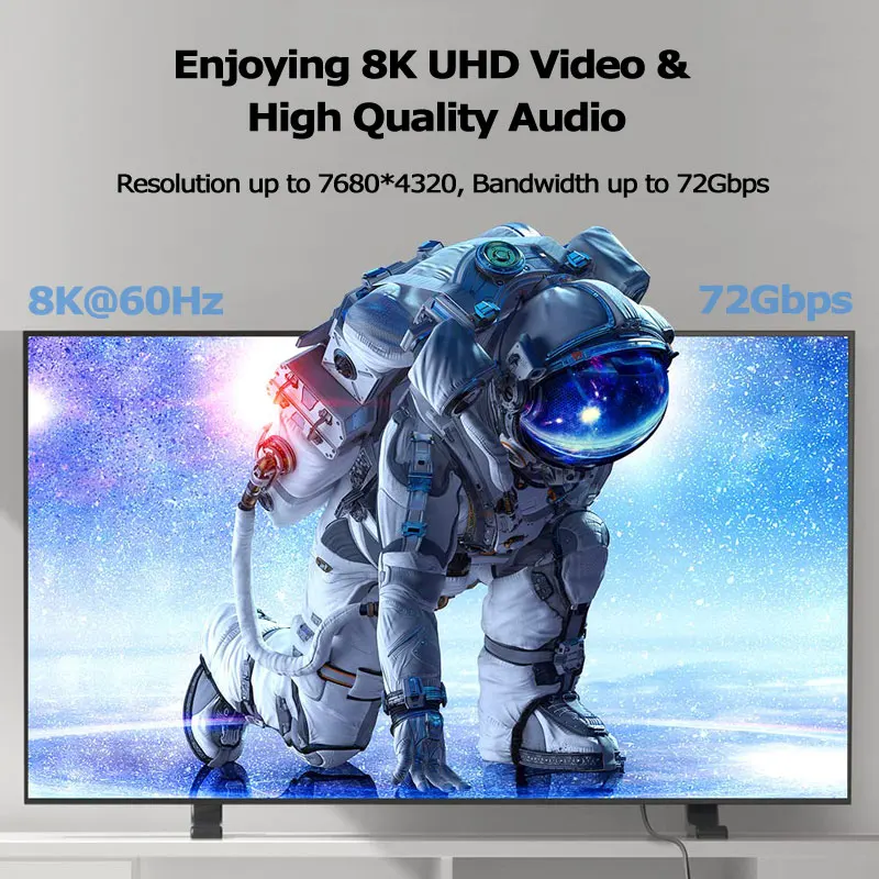 كابل HDMI 2.1 من الألياف الضوئية النقية 8K UHD ثنائي الاتجاه MPO سبليت قابل للفصل 72 جيجابت في الثانية نقل فائق السرعة لمسافات طويلة