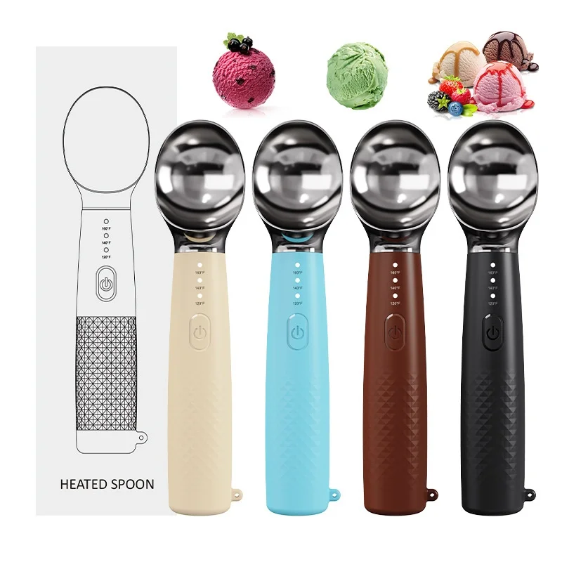 Portable Eco-Friendly Heated Ice Cream Spoon Model 2508 for Quickly Melting Ice Cream and Making Ice Cream Balls