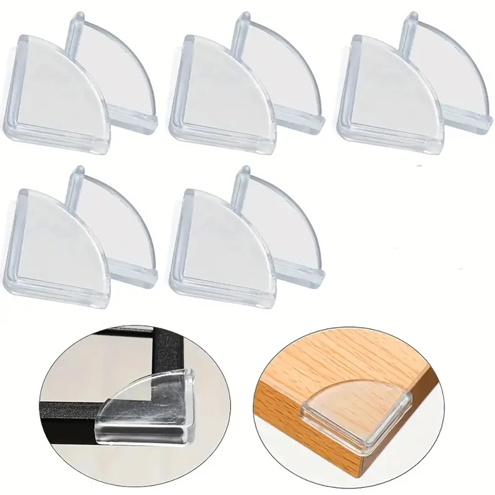 16Pcs Baby Safety Protection Angle Family Fan Silicone Transparent Angle Anti-Vibration Furniture Table Edge Protector