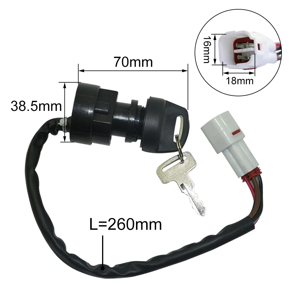 4 Wire ATV Ignition Key Switch for Yamaha Warrior BIG BEAR YFM350 400 600 660 BANSHEE YFZ350 KODIAK YFM400 WOLVERINE YFM350