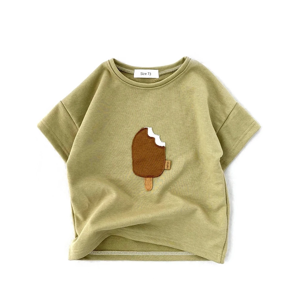 Toddler Kid Baby Boys Girls Clothes Summer Top Short Sleeve Cotton T Shirt Loose Infant Rainbow Ice Cream Tee Childrens Outfits