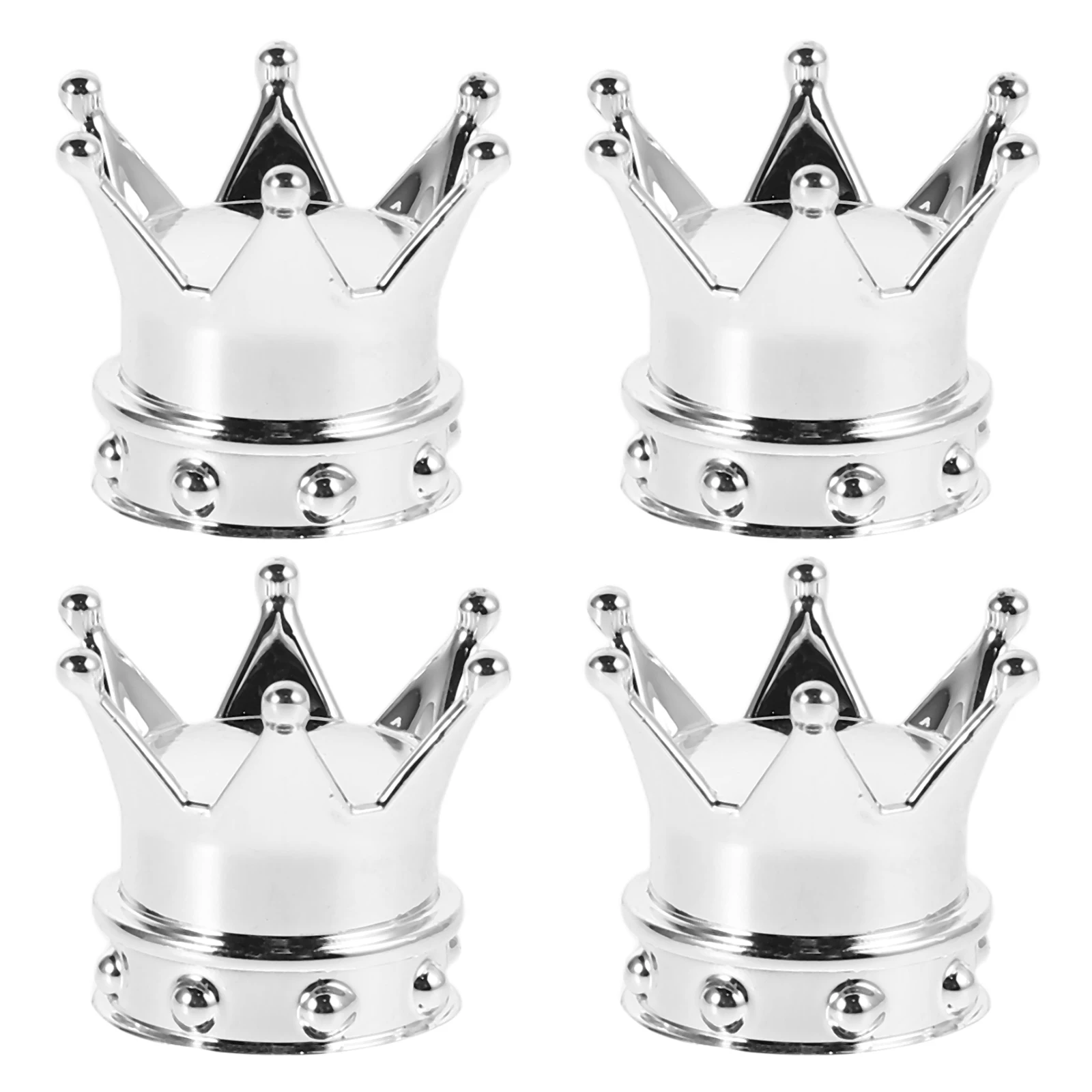 

4pcs Crown Valve Stem Caps Metal Aluminum Car Tire Accessories Durable Material Universal Fit Precision Manufacturing tire