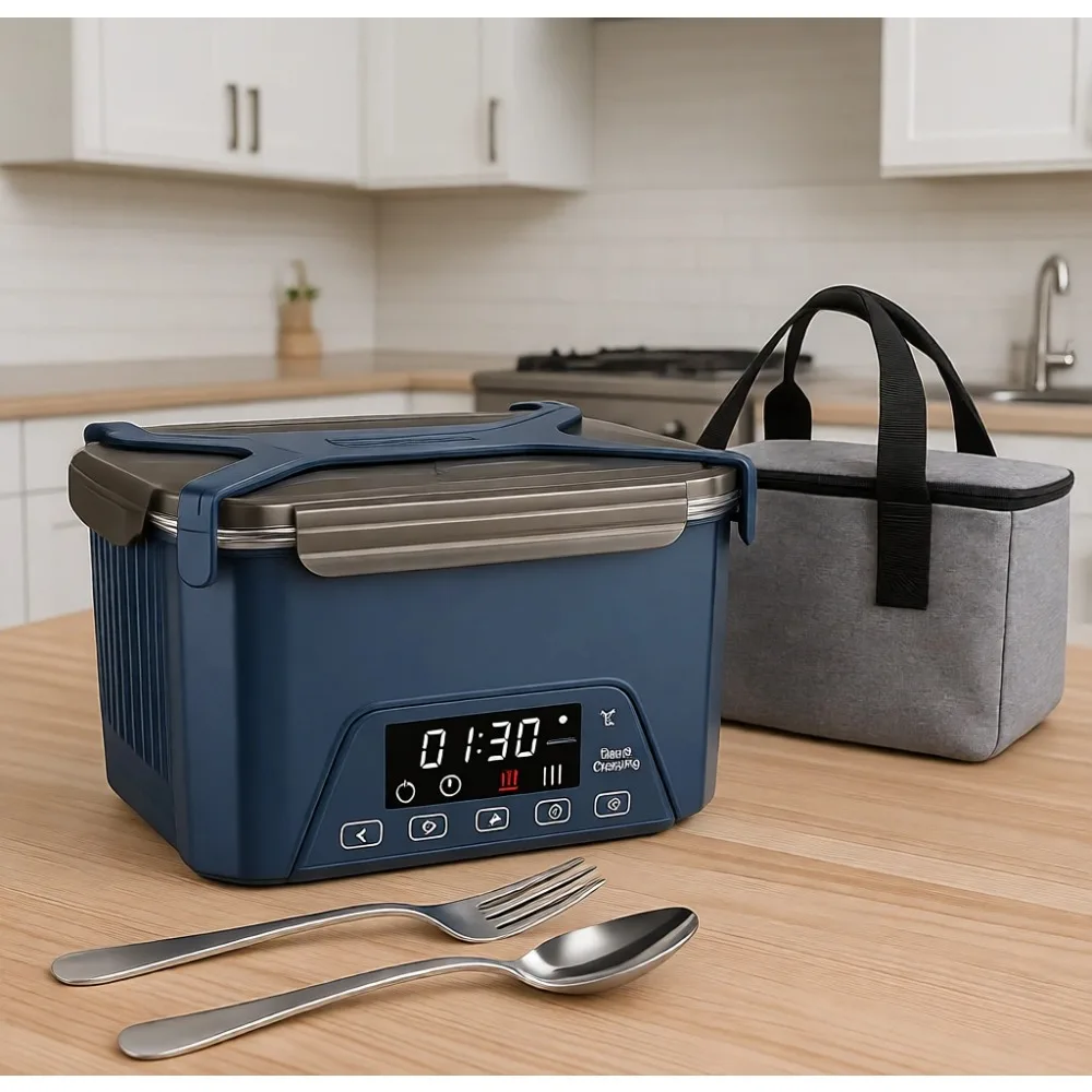 Cordless Self Heating Lunch Box 12L Battery Powered Portable Food Warmer BPA Free Meal Prep for Work Travel