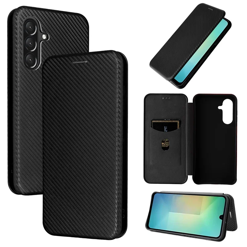 

For Samsung A26 5G Cover Luxury Carbon Fiber Skin Magnetic Adsorption Full Case For Galaxy A26 5G Global Phone Bags