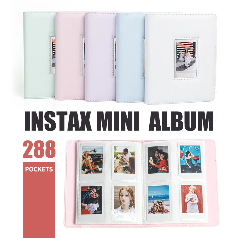 Instax Mini álbum de fotos, 288 bolsos, apto para Fujifilm instantânea Mini12, 11, 40, 70, 90, ligação Liplay Evo