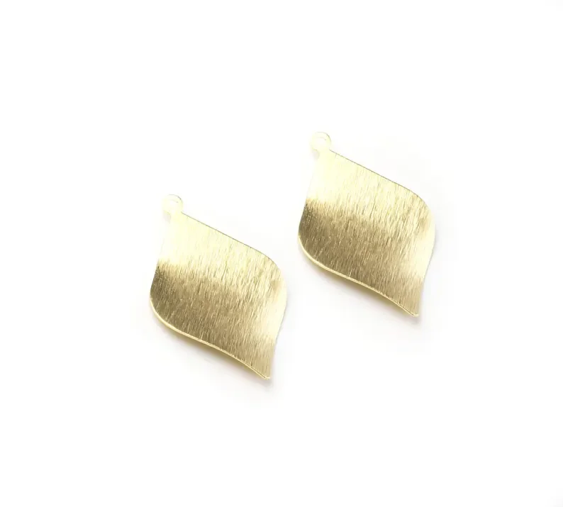 20pcs Textured Rhombus Earring Charm, Brass Charm For Jewelry Making, DIY Ornament, Earring Findings -R2212 R2875