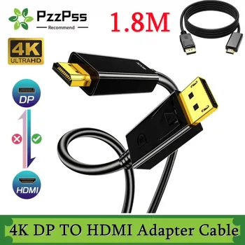 4K*2K DisplayPort To HDMI-Compatible Adapter DP To HDMI Converter 1.8m Cable for Desktop…