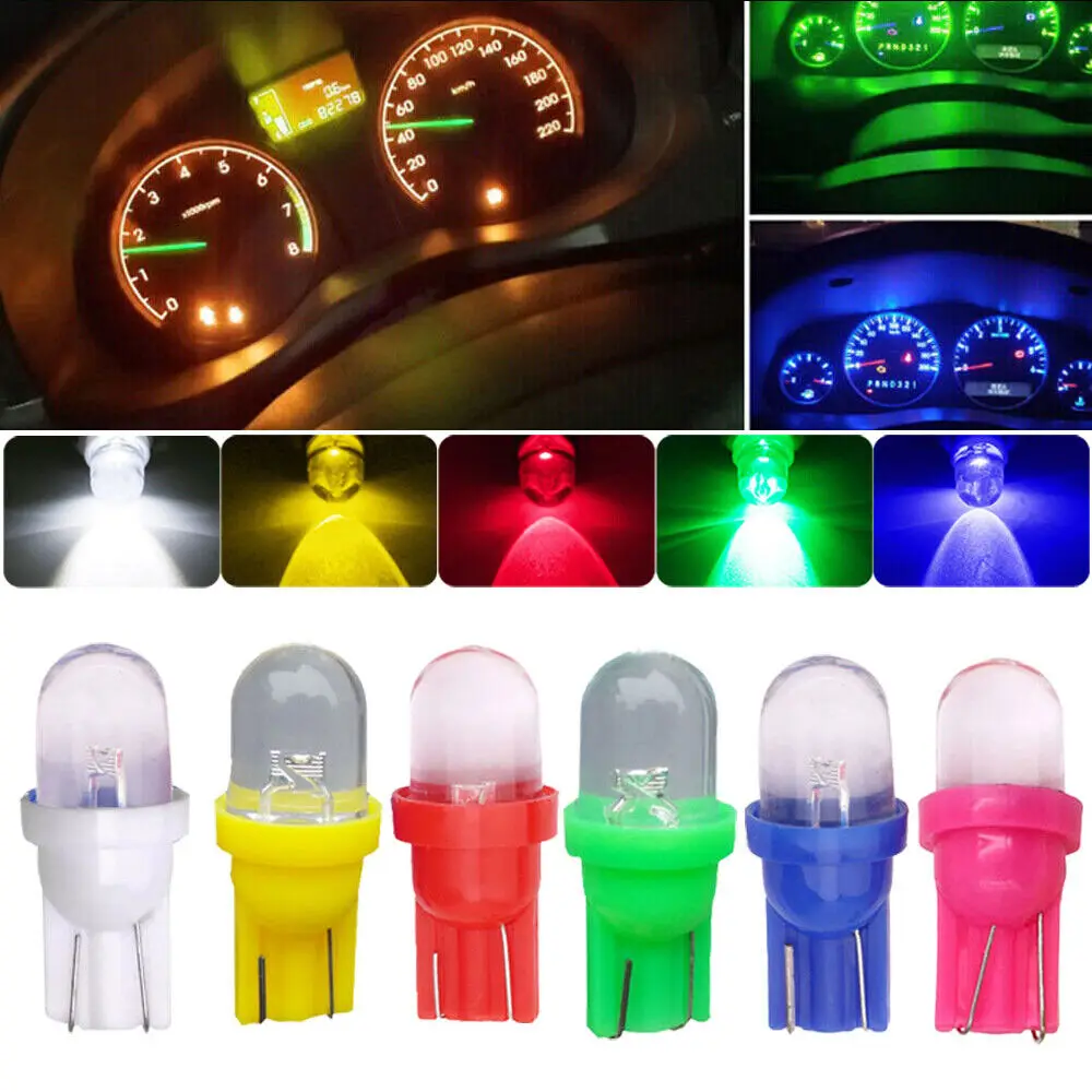 

10Pcs T10 12V 5W 194 168 158 W5W 501 LED Side Car Wedge Light Lamp Bulb Car Side Bulbs Canbus Error Free Accessories 6 Colors