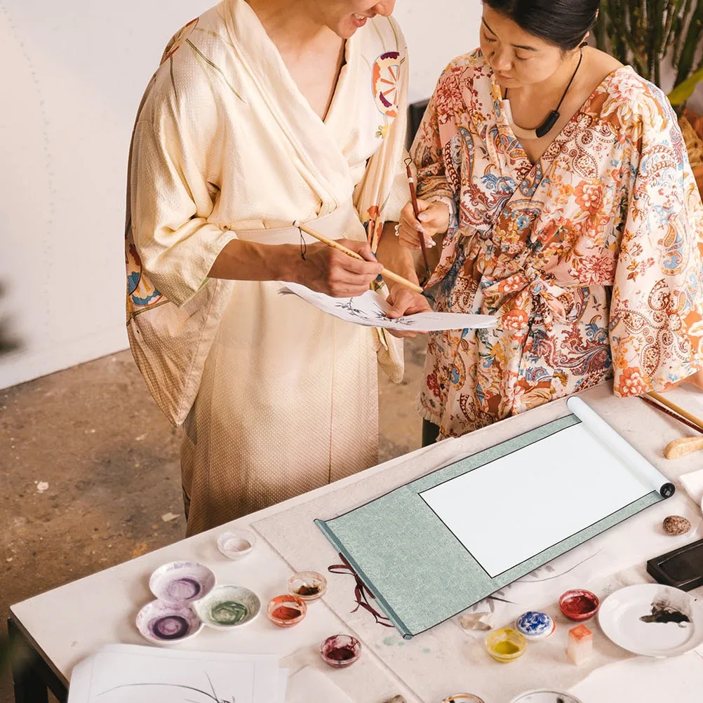 Chinese Calligraphy Scroll Paper Premium Rice Paper Vintage Blank Hanging Scroll for Painting Writing Calligraphy Wall