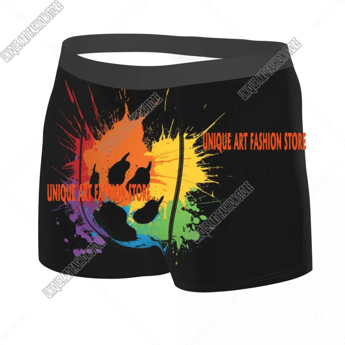 Custom Gay Bear Paw Pride Boxer Shorts For Homme Male GLBT LGBT Rainbow Pride Underwear Panties Briefs Soft Sexy Underpants