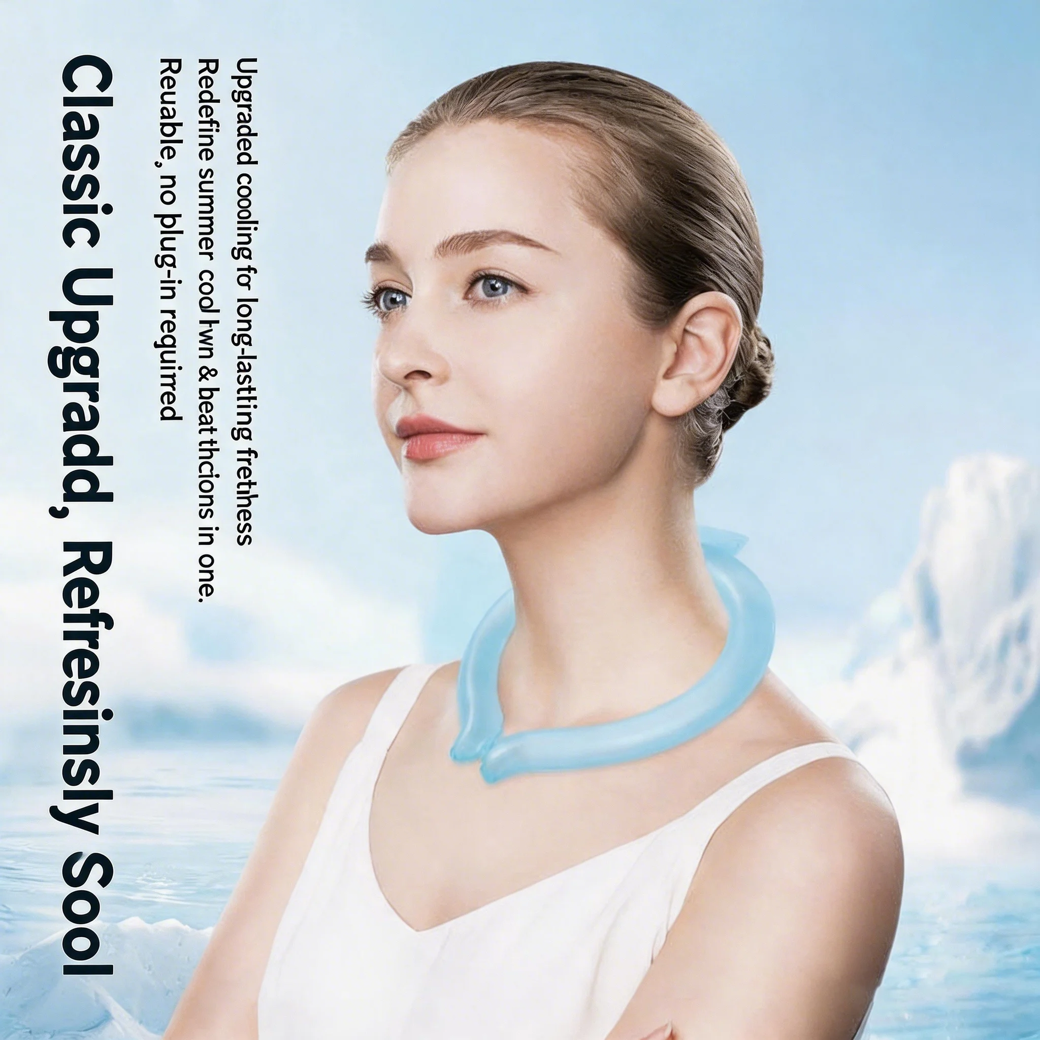 Summer neck cooling ring, household ice neck cooling pad, ice headband, ice patch ring, summer heat reduction ice ring, ice pad