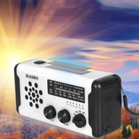 Solar Power Emergency Weather Radio SOS Alarm USB Charger Hand Crank Radio Power Bank AM/FM/SW/WB LED Flashlight Outdoor Camping