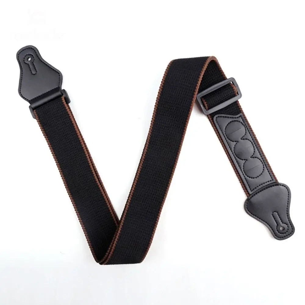 Correa de guitarra ajustable Retro antideslizante con 3 soportes para púas de guitarra correa de guitarra eléctrica accesorios de guitarra cinturón de bajo de algodón