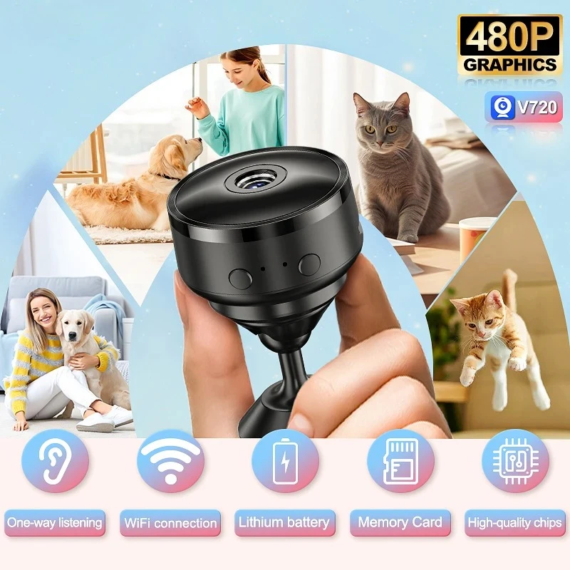 

HD Mini WiFi Wireless Camera Indoor Outdoor Home Security Surveillance IP Camera Baby Pet Monitor