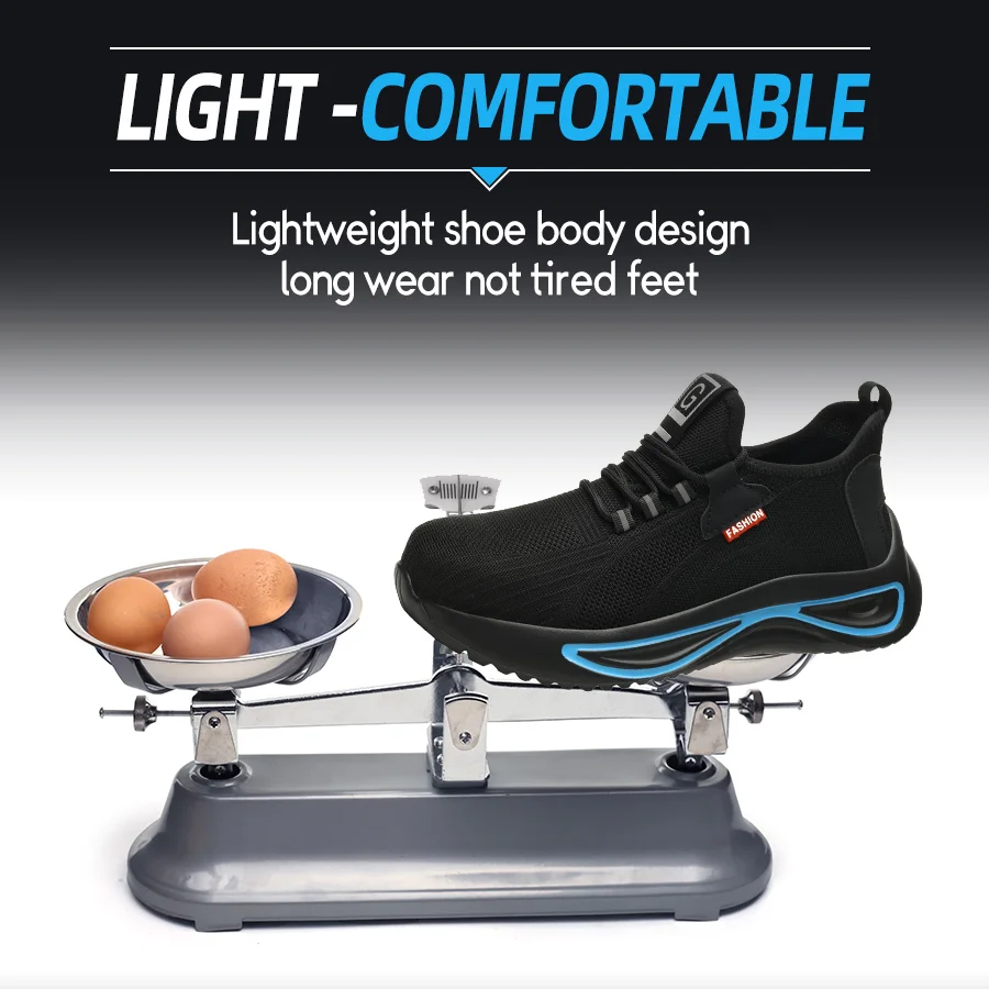 Breathable, soft, and durable work shoes with steel toe caps, anti smashing and anti piercing protective shoes