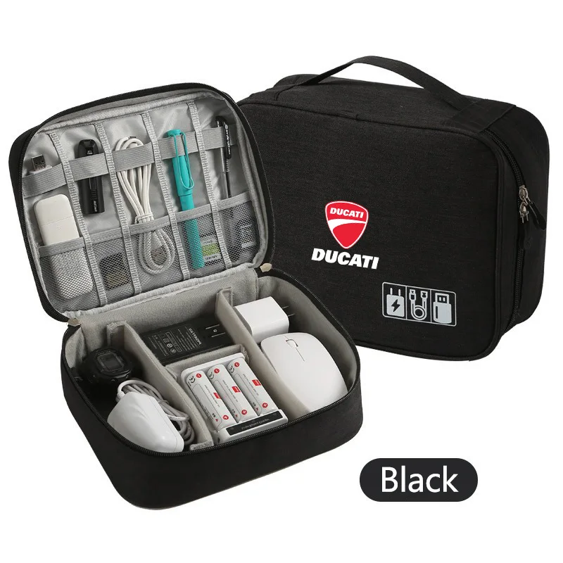 1pc for Ducati Cable Storage Bag Waterproof Digital Electronic Portable USB Data Line Charger Plug Storage Bag Travel Organizer