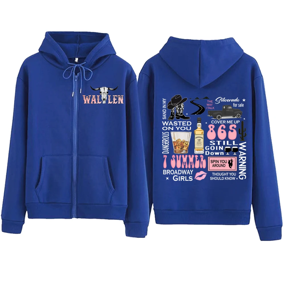 Sudadera con capucha con cremallera de Morgan Wallen, Jersey Harajuku, Tops de música Popular