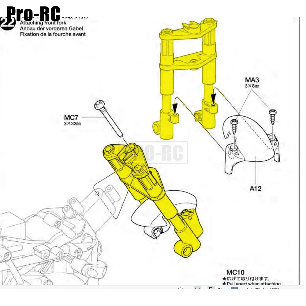 Aluminium 6061 Front Demper Shock Aberbsor Vork B1 B2 B3 voor RC Auto 1/8 Tamiya T3-01 DUAL RIDER Motorfiets