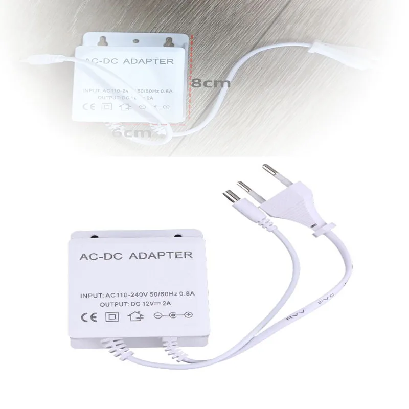 Resilient EU Plug DC12V 2A Adapter for CCTV AHD Camera; Waterproof with AC100V-240V NVR DVR Input