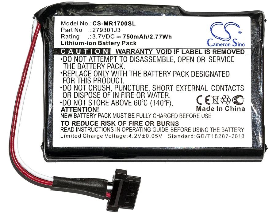 Cameron Sino 750mAh Battery 2793801J3 for Magellan RoadMate 1700