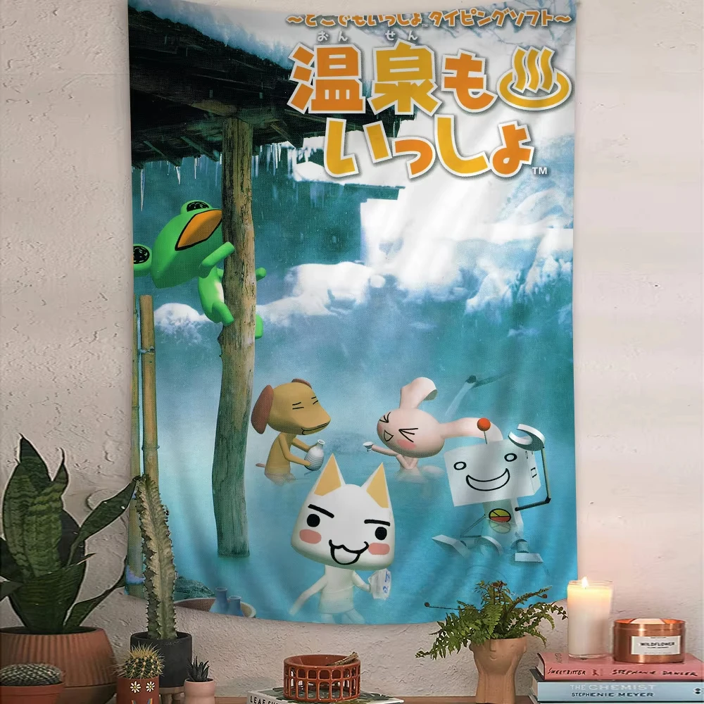 Inoue Toro Niedlicher Katzen-Wandteppich, böhmische Wandbehang-Dekoration, Hexerei, Hippie, Schlafzimmer, Wohnheim, Hintergrund, Stoff, Wandteppich, Geschenk