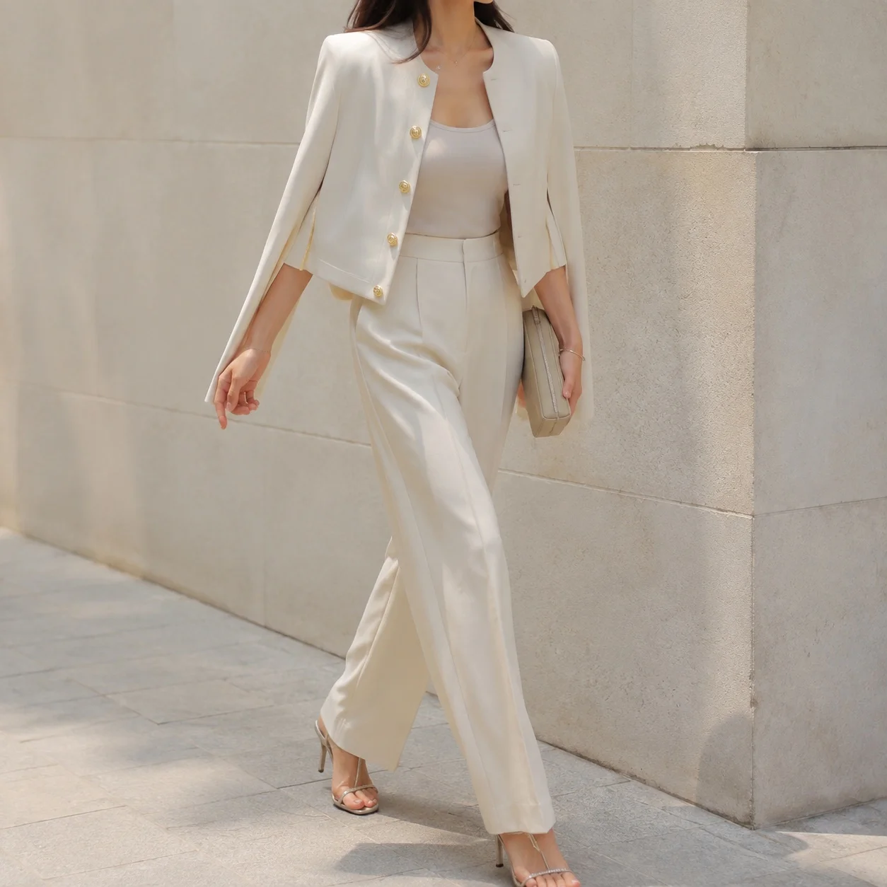 Round Neck Long Sleeve Coat Regular Length Elegant and Graceful with Concealed Button Closure a Line Women Autumn Jacket