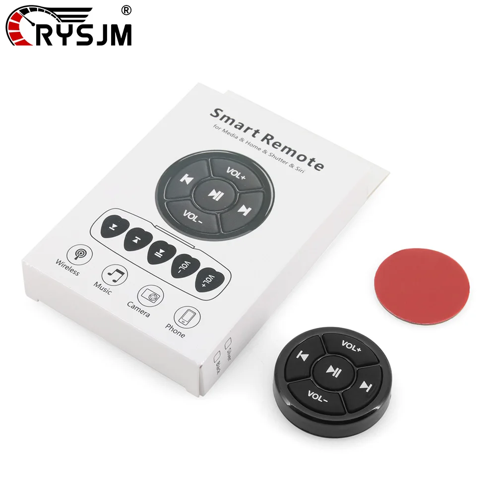 5 Keys Car Wireless Remote Control Bluetooth-compatible Button for Android IOS Media Volume Button for Automobiles Motorcycles