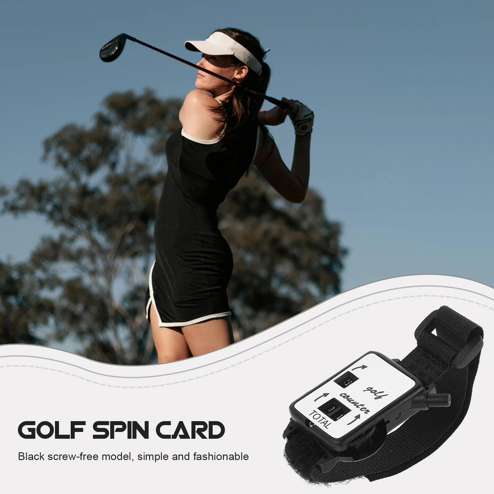 جهاز حفظ النتيجة المحمول لعداد ضربات الجولف، تصميم على شكل ساعة، سهل تشغيل بزر واحد للدورة الفعالة