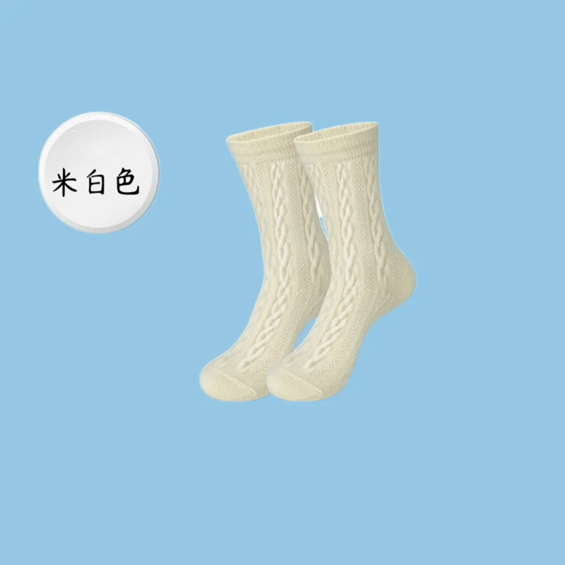 3/6 Pairs New Style Twisted Socks Antibacterial Thick Thread Socks Sweat-absorbent And Fashionable Mid-tube Socks