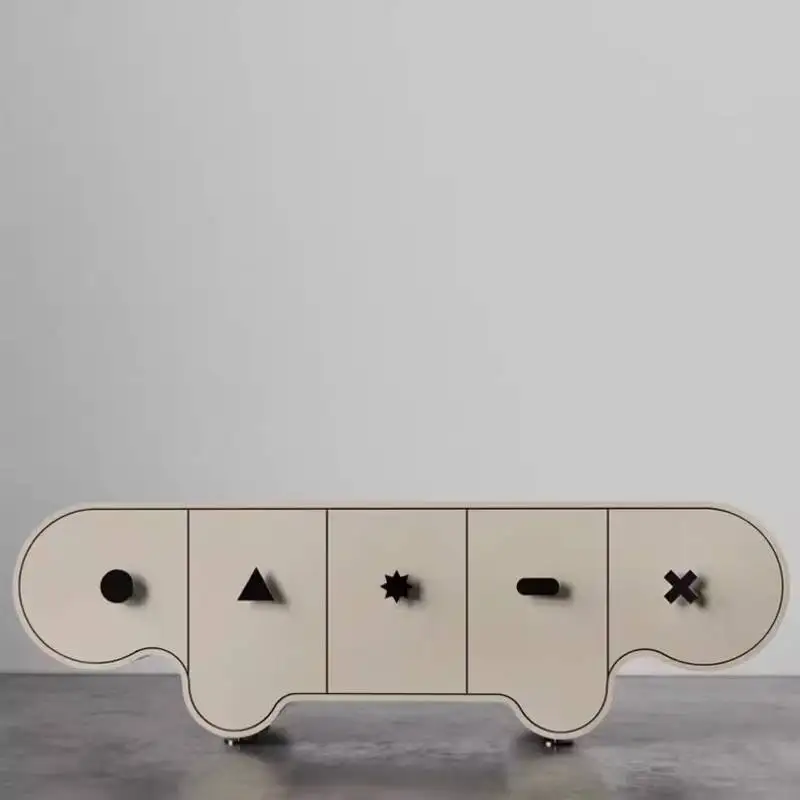 تصميم خزانة تلفزيون خشبية بيضاء لتزيين غرفة الفن شقة مصمم خزانة تلفزيون تخزين حديث أثاث تلفزيون Szafka Pod #3