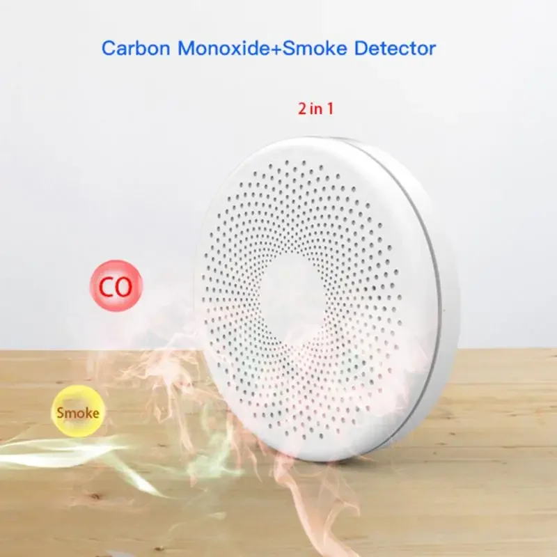 Tuya WiFi Smart Smoke & Carbon Monoxide Fire Detector Alarm Sensor Smart Life Control Smart Home Voice Support Alexa Google Home