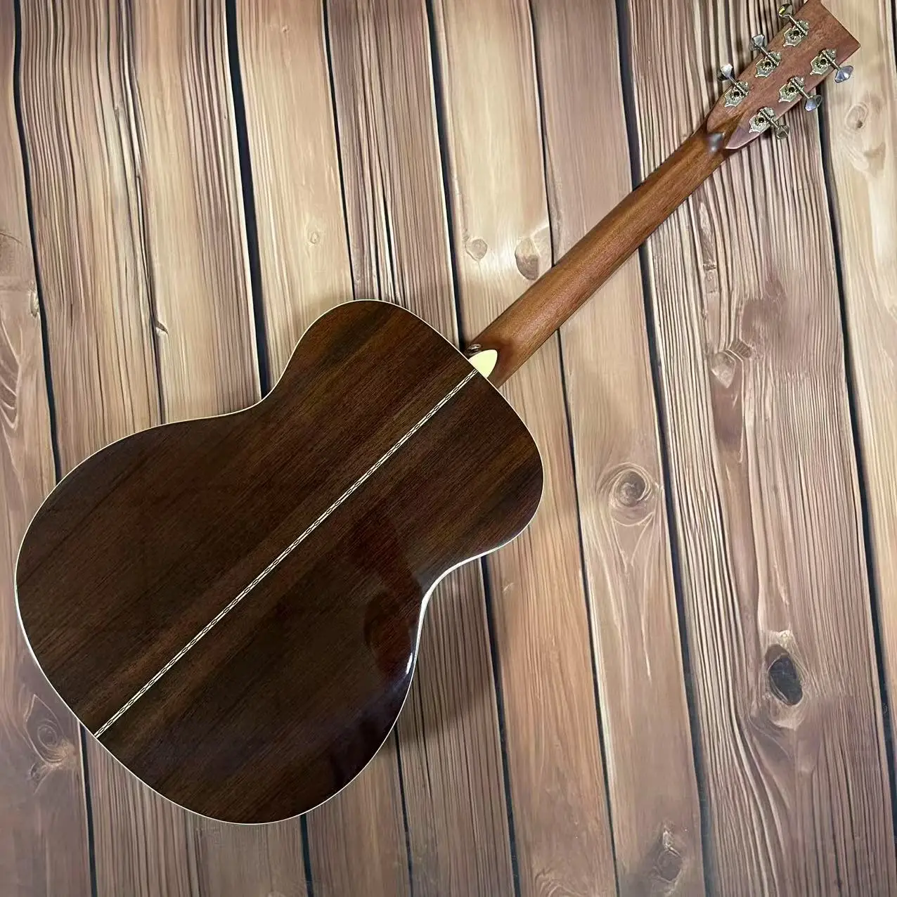 40 pulgadas/personalizado-OMO28 cara amarilla/parte superior de abeto macizo/diapasón de palisandro/guitarra acústica de madera maciza de alta calidad de 6 cables