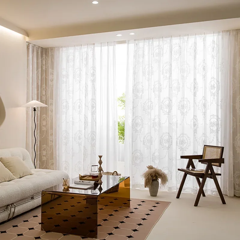 (55) Customized Gauze Curtains, Japanese Style Living Room Balcony Curtains, White Gauze Curtains