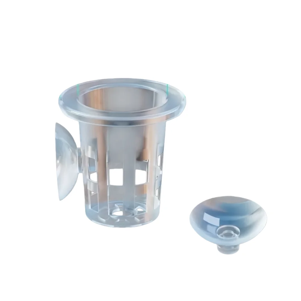 5Pcs Clear Plastic Aquarium Planting Cups For Freshwater Fish Tank Decoration With Suction Base Water Grass Grow Containers