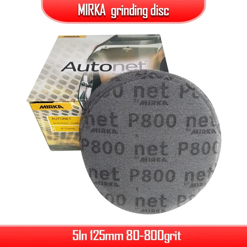 

MIRKA-Sanding Disc, Mesh Sandpaper, Dust-Free, Sanding, Anti-Blocking, Car Pain, 80-800 Grit, 5in, 125mm
