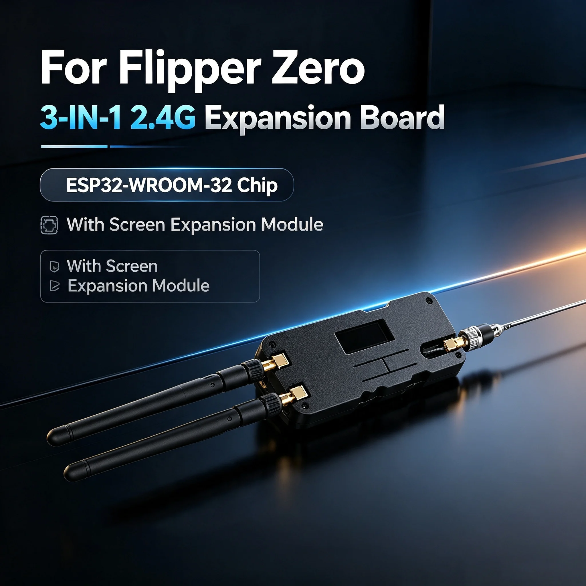 For Flipper Zero 3-IN-1 2.4G Expansion Board ESP32-WROOM-32 + NRF24 + CC1101 Development Board With Screen Expansion Module