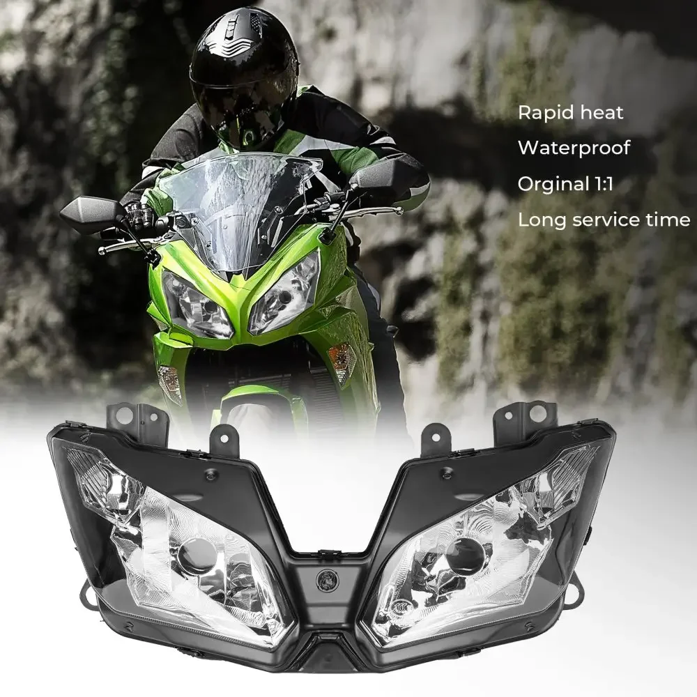 For NINJA250 NINJA300 Headlight Motorcycle Front Headlight Assembly Lamp For Kawasaki Ninja 250 300 2013 2018 ZX-6R 2013 2016