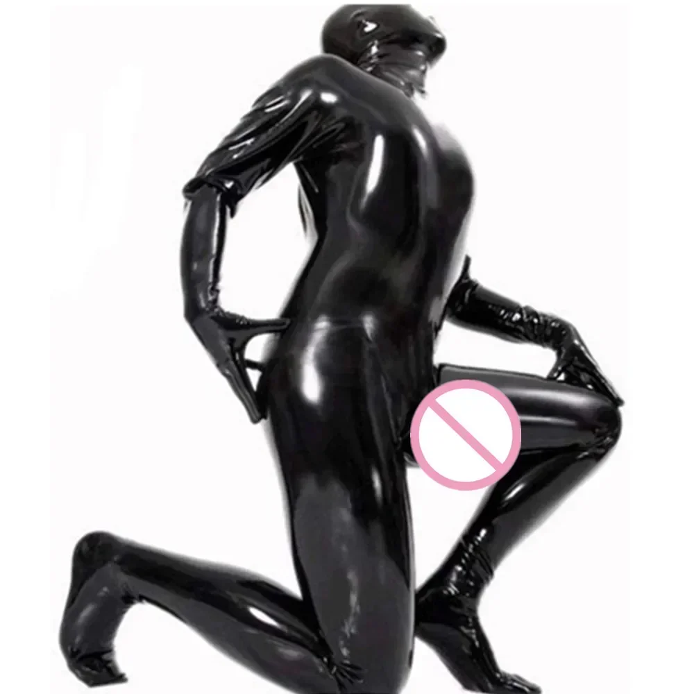 

Men Stretch Full Body Suit Wetlook Leather Bodysuit Latex Catsuit Cosplay Jumpsuits Erotic Costumes Rave Party Dance Clubwear