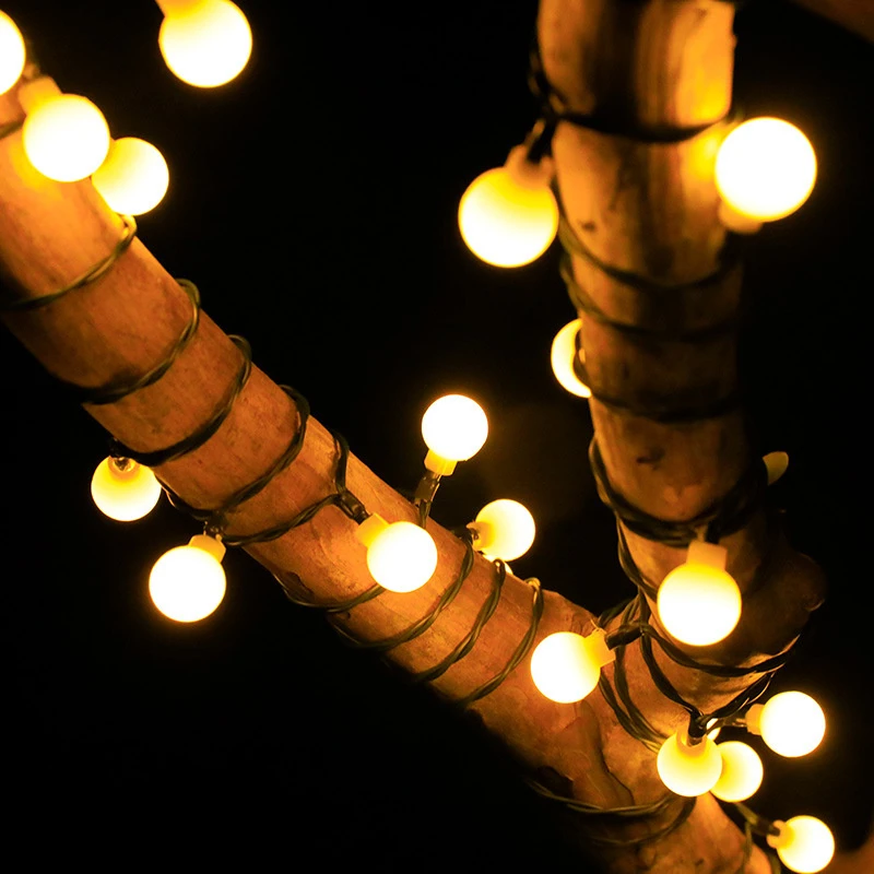 Ao ar livre solar bola redonda luzes da corda solar globo luzes para festa de casamento decoração de natal jardim luzes de fadas