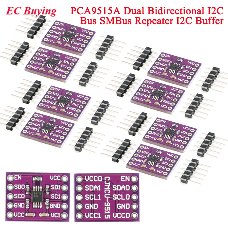 10Pcs/1pc PCA9515A 2 CH Dual Bidirectional I2C IIC Bus SMBus Repeater Board Module CJMCU-9515 I2C Buffer Max Frequency 400KHz