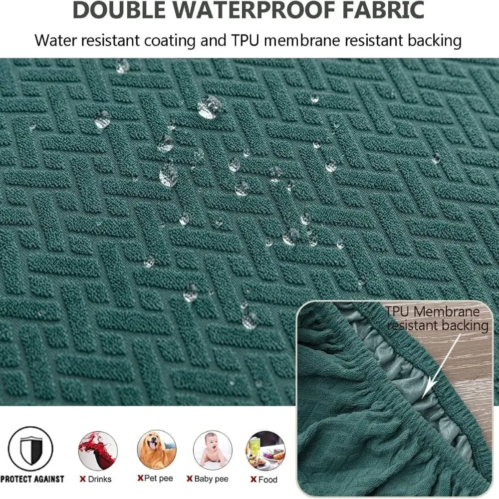 1pc/2pcs/4pcs/6pcs Long Plaid Jacquard Waterproof Chair Seat Cover Four Seasons Universal One Piece Chair Cover for Hotel Home