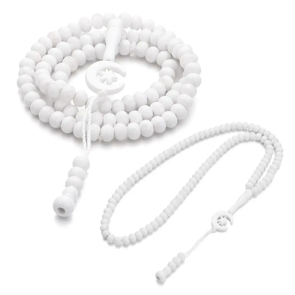 2pcs New Allah Muhammad Prayer Beads Engraved Muslim Islam 99 Prayer Beads Misbaha Tasbeeh Necklace