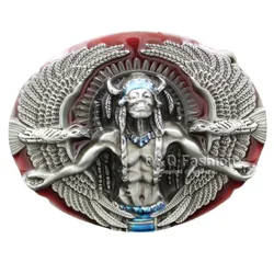 Primitive Tribal Indian Chieftain Pattern Alloy Belt Buckle Leather Belt Components Waistband Accessories Gift Dropshipping