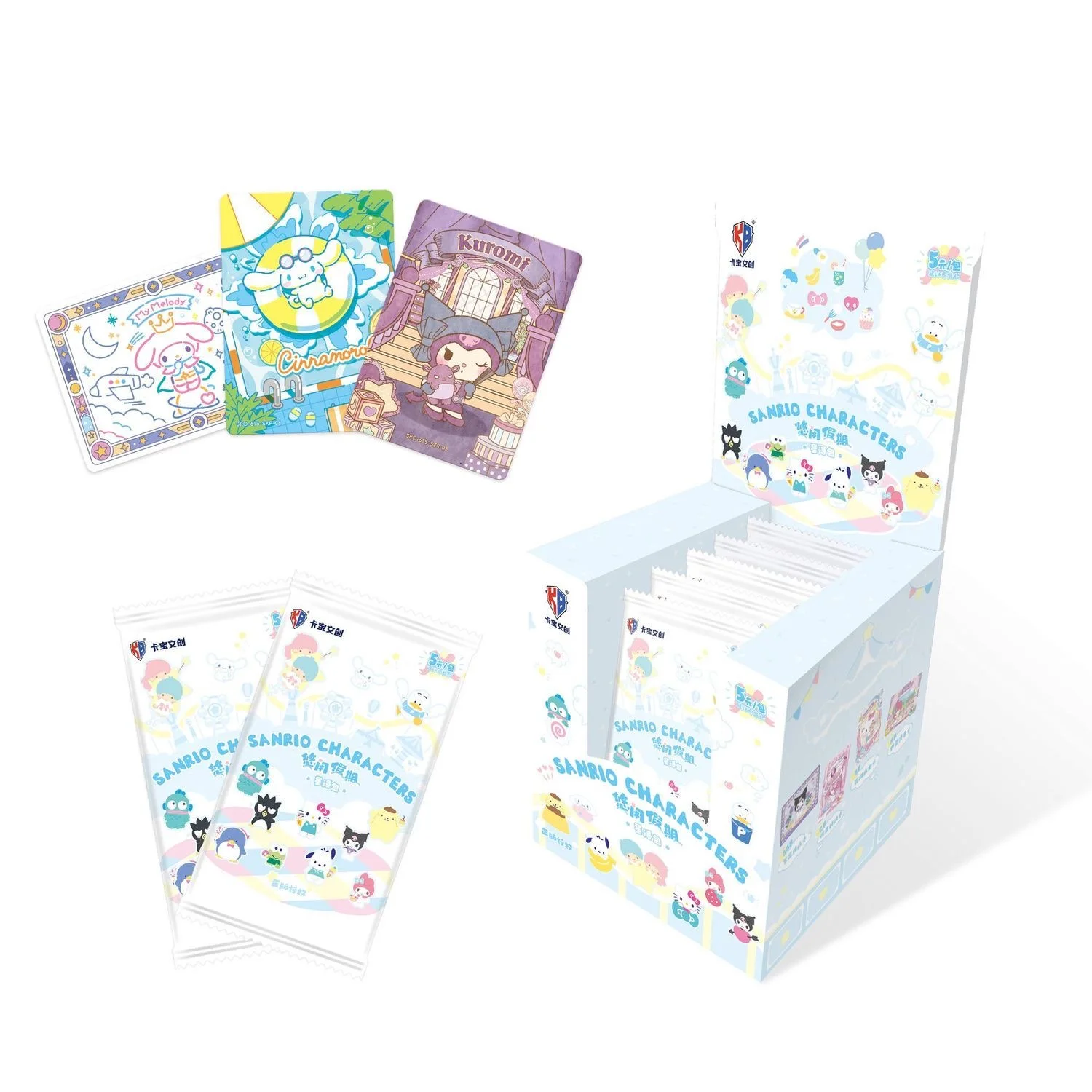 

KABAO Sanrio Characters Leisurely Holiday Collection Cards Wave 6 Hello Kitty Kuromi Collectible Trading Card Set